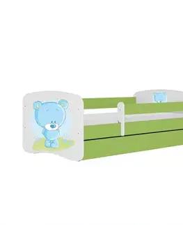 Postele pre dievčatá Detská Posteľ. Babydreams+Sz+M Zelená 80x160 Medveď Mod