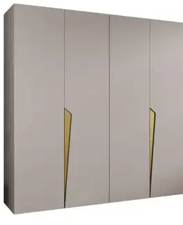 Šatníkové skrine Skriňa Piano 1-250 kašmír/zlatá