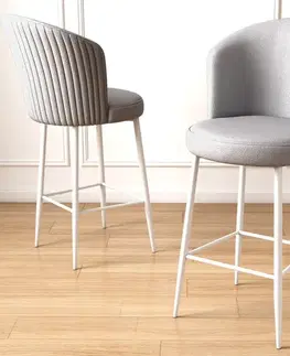 Barové stoličky Bar Stool Set (6 Pieces) Uras - Grey, White