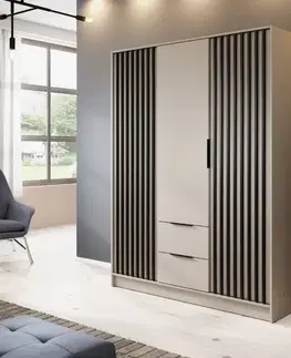 Šatníkové skrine ArtPS Šatníková skriňa KELLY 3D bez zrkadla | cashmere