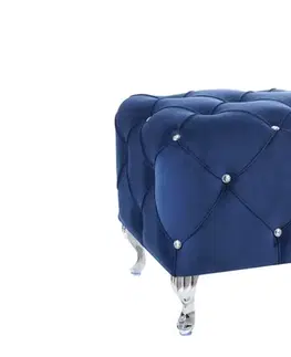Taburetky do obývačky THES luxusná čalúnená taburetka, čierny bluvel 19