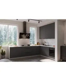 Modulový kuchynský nábytok Kuchynská linka Aria GR/WH 260x230 cm bez kuchynskej dosky