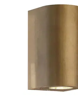 Svietidlá Nordlux - Vonkajšie nástenné svietidlo CANTO 2xGU10/28W/230V IP44 mosadz 49721035
