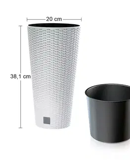 Kvetináče a truhlíky NABBI DRTUS200 plastový kvetináč 20 cm biela
