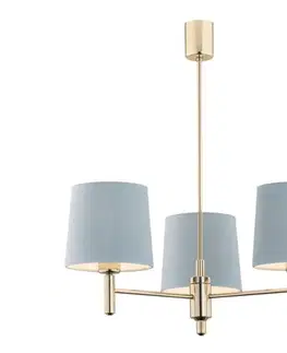 Svietidlá Argon 1484 - Luster na tyči PONTE 3xE27/15W/230V modrá/mosadz 1484