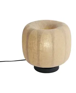Stolné lampy Inteligentná stolná lampa čierna s béžovým ľanovým tienidlom 28 cm vrátane Wifi A60 - Nami