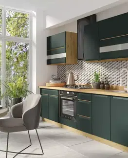 Kuchynské linky Kuchynská Linka Glamour 260 C Plus s prac. doskou zelená