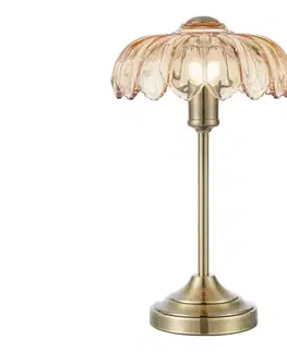Lampy Markslöjd 109180 - Stolná lampa KURAGE 1xE27/60W/230V mosadz/dymovo-béžová 109180