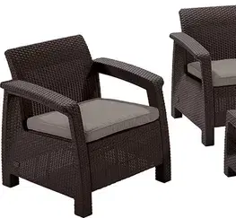 Záhradné sedacie súpravy Záhradný set CORFU Allibert