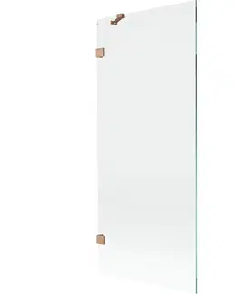 Sprchové dvere MEXEN/S - Lunar vaňová zástena FIX 80 x 150, transparent, meď kartáčovaná 897-080-000-65-00
