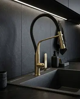Kúpeľňové batérie REA - Kuchynská batéria CASTOR - gold brush REA-B4321