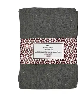 Záclony do obývačky Záclona s pútkami Ulla polyester tmavosivá 140x260 Merkury Home II/22