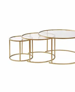 Konferenčné stolíky Súprava konferenčných stolíkov Aurum Gold 80 cm, 3 ks