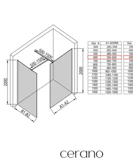 Sprchovacie kúty CERANO - Sprchová zástěna Walk-in Onyx T L/P - 8 mm - hranatá vzpěra - zlatá, mléčné sklo - 60x60x200  CER-8050BD3699