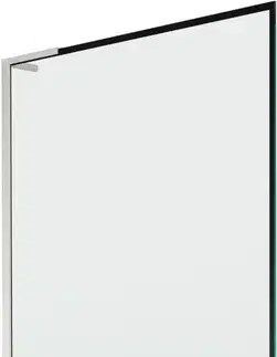 Sprchové dvere MEXEN/S - Next L vaňová zástena FIX 100 x 150, čierna vzor, nikel kartáčovaná 895-100-000-03-70-97
