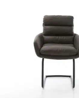 Jedálenské stoličky DELIFE Jedálenská stolička Abelia-Flex s opierkami mikrovlákno antracit vintage jedálenská stolička okrúhla čierna