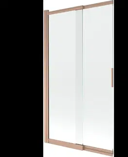 Sprchové dvere MEXEN - Fox vaňová zástena 2-krídlová przesuwny 100 x 150, transparent, meď kartáčovaná 891-100-002-65-00