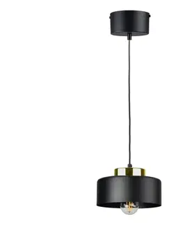 Svietidlá Keter Lighting Závesný luster na lanku IGNIA 1xE27/60W/230V čierna/zlatá 3396