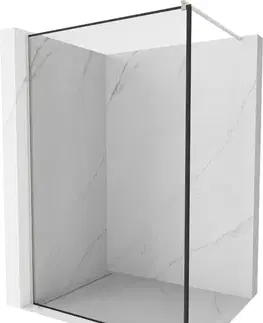 Sprchové dvere MEXEN/S - Kioto Sprchová zástena WALK-IN 70 x 200, čierny vzor 8 mm, nikel kefovaná 800-070-101-97-70