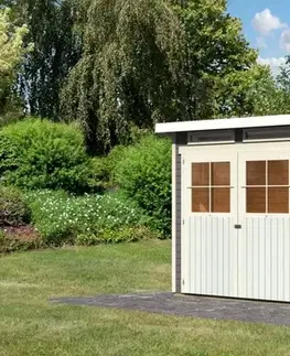Drevené Drevený záhradný domček GLUCKSBURG 2 s prístreškom 190 Lanitplast