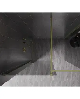 Sprchové dvere MEXEN/S - Kyoto-X Sprchová zástena WALK-IN 120 x 100, transparent 10 mm, zlato kefovaná 800-120-202-55-00-100-X