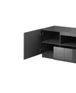 TV stolíky CAMA MEBLE Reja tv stolík grafit lesk