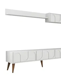 Obývacie steny TV skrinka / Obývacia stena Lyon 2 - White, Walnut