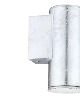 LED osvetlenie Eglo 30908 - LED vonkajšie nástenné svietidlo RIGA 1xGU10/2,8W/230V IP44 strieborná 30908