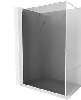 Sprchové dvere MEXEN/S - Kyoto-XF Sprchová zástena WALK-IN s rámom 60 x 202, grafit 10 mm, biela 800-060-104-20-40-X