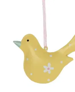 Veľkonočné a jarné dekorácie Kinekus Ozdoba závesná sliepka, 8,5cm, kovová, žltá