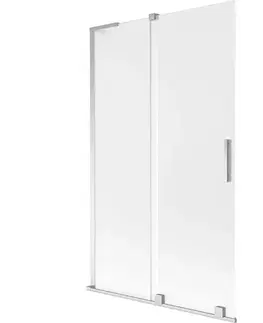 Sprchové dvere MEXEN/S - Velar L dvojkrídlová posuvná vaňová zástena 110 x 150, dekor, chróm 896-110-003-31-01