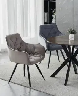 Stoličky Otočné jedálenské kreslo MANGO VELVET Signal
