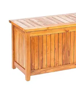 Príslušenstvo z teaku DEOKORK Teakový box LEONARDO 120 × 55 × 61 cm