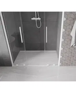 Sprchovacie kúty MEXEN/S - Velar Duo posuvné sprchové dvere 140, transparent, białe 871-140-000-02-20