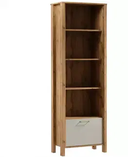 Vitríny a regály do obývačky Regál Indygo R1K dub wotan-beige