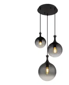 Svietidlá Globo 15885-3H - Luster na lanku DALTON 3xE27/10W/230V pr. 48 cm čierna 15885-3H