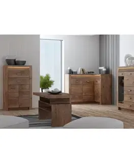 Komody KONDELA Infinity 15 trojdverová rohová komoda jaseň svetlý