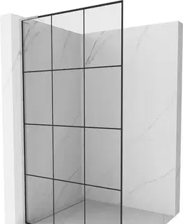 Sprchové dvere MEXEN/S - Kioto L Sprchová zástena WALK-IN 110 x 200, čierny vzor, chróm 800-110-103-01-77