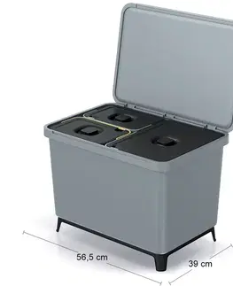 Odpadkové koše NABBI NKS60W3 odpadkový kôš na triedený odpad 43 l svetlosivá