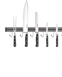 Magnetické lišty STALGAST Magnetický držiak nožov 62 cm s vešiakmi