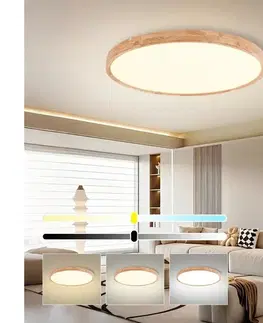 Svietidlá BRILAGI - LED stmievateľné svietidlo WOODROUND LED/70W/230V 3000-6000K priemer 80 cm + diaľkové ovládanie BRI579