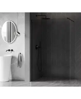 Sprchové dvere MEXEN/S - Kyoto-X Sprchová zástena WALK-IN 50 x 200, transparent 10 mm, čierna 800-050-101-70-00-X