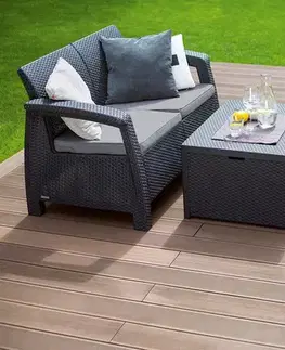 Záhradné sedacie súpravy Záhradný set CORFU BOX Allibert