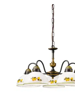 Svietidlá Kolarz 731.85.126 - Luster na reťazi NONNA 5xE27/75W/230V citróny 731.85.126