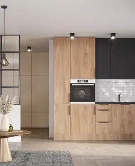 Modulový kuchynský nábytok Kuchynská linka Luxeo 260 Dub Puccini/Čierna Set 2