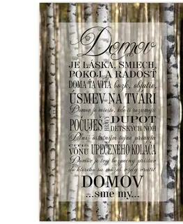 Obrazy s textom Obraz v ráme s textom - Domov sme my, Stromoradie