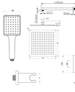 Kúpeľňové batérie SAPHO SAPHO - CUBEMIX podomietkový sprchový set s pákovou batériou, 2 výstupy, vyústenie, zlato mat CM042GB-01