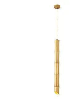 Svietidlá Viokef Lighting Závesné svietidlo na lanku BAMBOO 1xGU10/50W/230V bambus 4270500