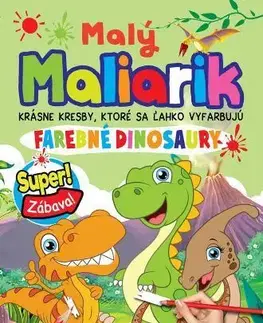 Nalepovačky, vystrihovačky, skladačky Malý maliarik - Farebné dinosaury