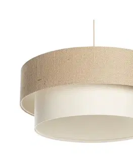 Svietidlá  Závesný luster DUO na lanku, 1xE27/60W/230V, priemer 50 cm, béžová/krémová 061-090-50